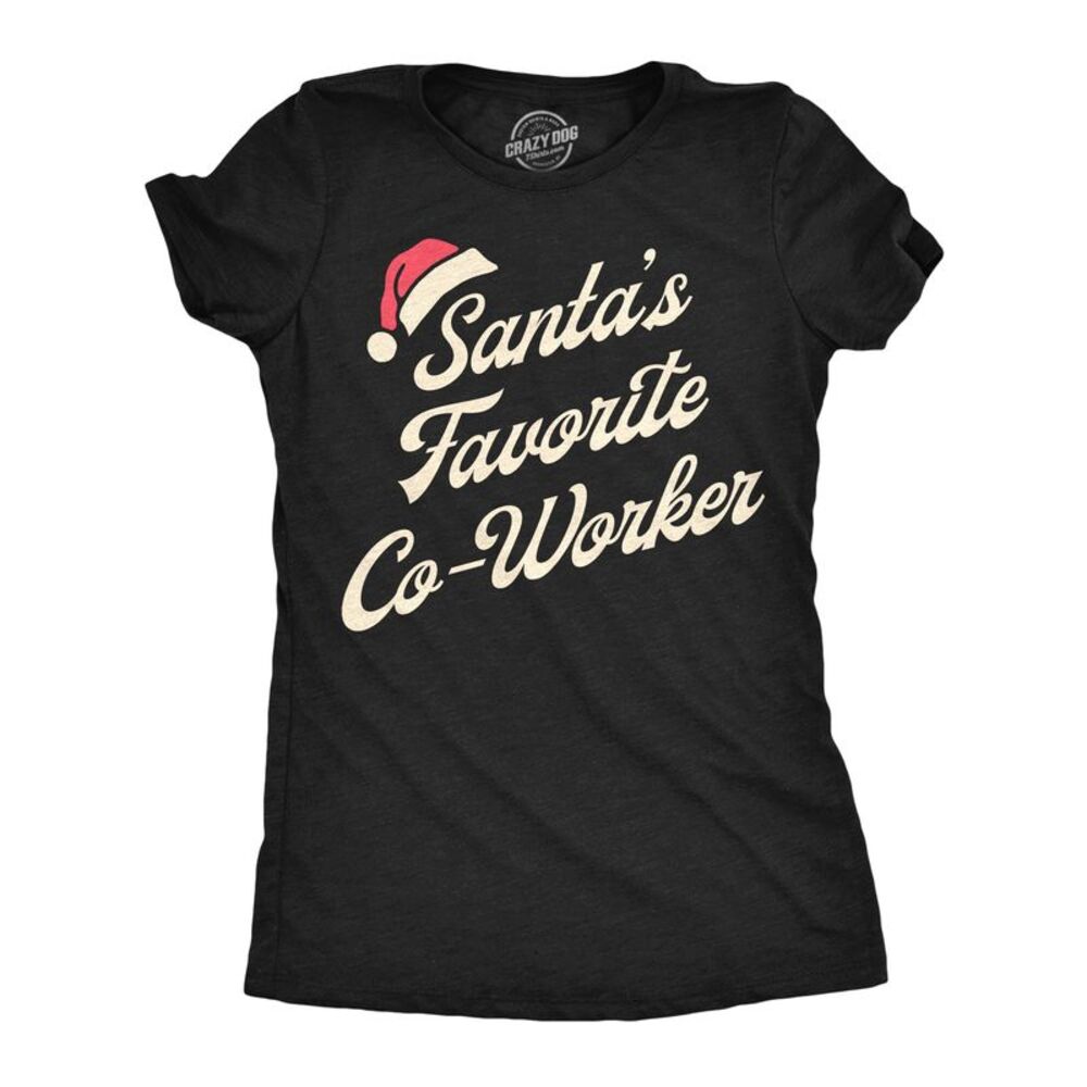 Womens T Shirts Santas Favorite Coworker Christmas Tee For Ladies